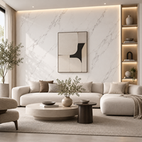 Panneau mural SPC de luxe, imperméable, à âme rigide en PVC, imitation marbre, finition brillante UV, panneau décoratif pour hôtel, maison, salle de bain