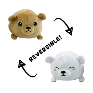 Omkeerbare Plushie Speelgoed Mini Teddybeer Knuffel Omkeerbaar Stemming Pluche Leuke Speelgoed Cadeau Voor Kind