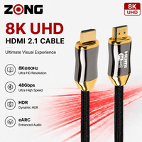 Câble en nylon tressé 2.1 ultra haute vitesse 8K 48 Gbps avec blindage combiné pour moniteurs et projecteurs