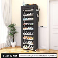 Meilleure vente : Meuble à chaussures anti-poussière à 10 niveaux avec housse non-tissée, pour entrée et chambre