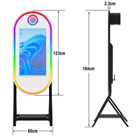Photomaton pour iPad et smartphones, impression instantanée, construction métallique, compatible multi-appareils, livraison rapide, logo personnalisable