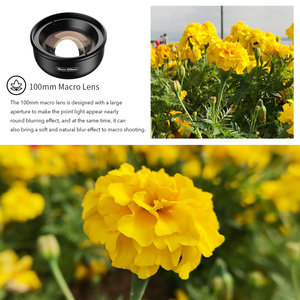 Ống kính Macro 100mm apexel 4K HD và 3 màu ánh sáng đầy đủ với kẹp điện thoại mới kẹp điện thoại chi tiết APL-HB100FL23 chụp ảnh - Product Image 4