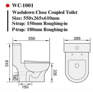<span class=keywords><strong>WC</strong></span> compact monobloc Watermark Australia avec bidet intégré pour petite salle de bain, sortie en S 150 mm, sortie en P 180 mm - Product Image 2