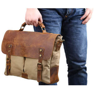 Sac d'ordinateur portable unisexe en cuir véritable de qualité supérieure, design personnalisé haut de gamme - Product Image 4
