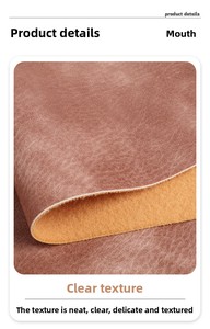 Tissu d'ameublement semi-cuir PU à motif Crazy Horse vintage et imprimé éléphant, avec envers en tissu bouclé, pour portefeuilles, sacs à main et articles de <span class=keywords><strong>maroquinerie</strong></span> - Product Image 5