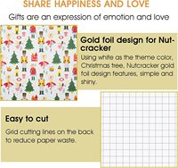 Papier d'emballage de Noël avec motif de danseuse de ballet goblin en dessin animé, revêtu d'aluminium, plusieurs options de couleurs, personnalisable