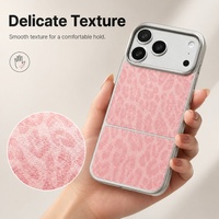 Coque de protection antichoc C0371 pour iPhone 17 18 Pro Max 16 15 14 13 en cuir PU texturé