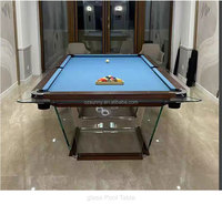 Table de billard moderne populaire en ardoise de Jiujiang, 7, 8 et 9 pieds, avec poches en caoutchouc et rails en bois massif écologique, pour usage domestique