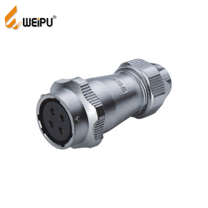 WEIPU IP67 Receptáculo en línea Contactos de latón metálico 16MM 20MM Conector de cable impermeable Conector de arnés de cableado de alimentación - Product Image 1