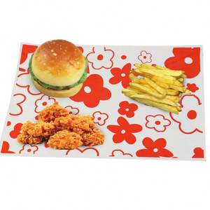 Feuilles de papier ciré de qualité alimentaire imprimées avec un logo personnalisé pour l'emballage de hamburgers et de sandwichs, et pour les gâteaux - Product Image 4