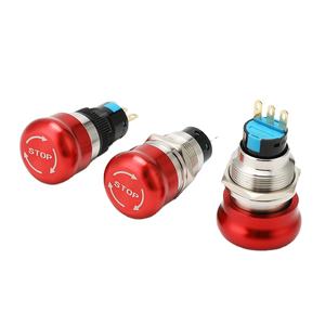 Chyf 16/19/22มม. สวิตช์ปุ่มหยุดฉุกเฉินโลหะสวิทช์หมุนหัวเห็ดกันน้ำสแตนเลส - Product Image 1