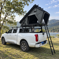 Tente de toit rigide 4x4 Overland Triangle T End en aluminium avec système arrière en X pour camion et SUV