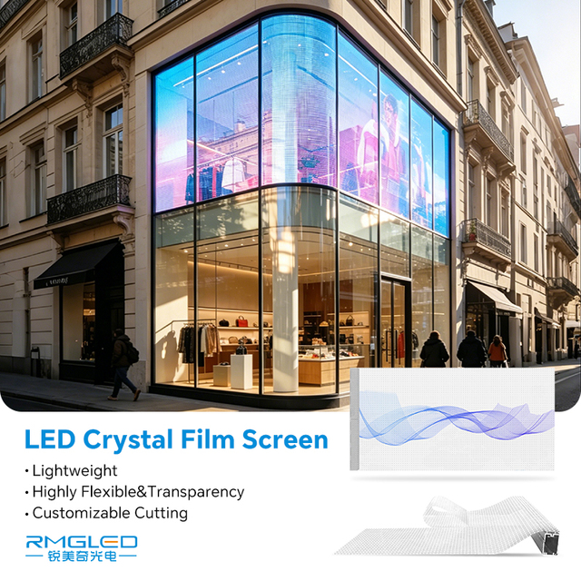 Invisible P8 P10 Advertising Self-adhesive Flexible Led Crystal Film Screen Transparent Led Screen Led Video Wall
