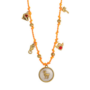 Handmade Đầy Màu Sắc Bông Sợi Dây Thừng Vòng Cổ Cross-Biên Giới Thiết Kế Ban Đầu Men Zodiac Cá Nhân Thép Không Gỉ Thời Trang Mặt Trăng - Product Image 6
