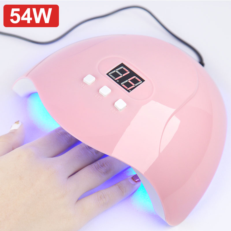 USB Pink 54 Вт 18-светодиодная УФ-лампа для сушки ногтей для всех типов гель-лаков лак для маникюра