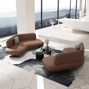 Conjunto de Sofás de Oficina Metálicos de Forma Irregular, Modulares, con Esponja de Alta Densidad, Color Café, 200x150x86, para Áreas de Espera y Reuniones - Product Image 4