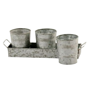 Pot de jardinière en zinc galvanisé Baignoire et seau en métal galvanisé pour plantes d'arbres verts avec poignée en corde Décoration Jardin et balcon - Product Image 2