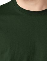 Heren T-shirt met ronde hals, katoenen T-shirt, effen kleur, T-shirt met korte mouwen, casual basistop, gebreide stof, bosgroen