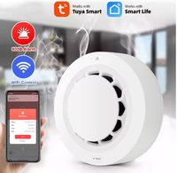 Sensor Alarm Kebakaran Langit-Langit Pintar WiFi Tuya SIXWGH OLED Alarm Telepon Real-Time Suara 80dB Kompatibel Aplikasi Garasi Rumah Android