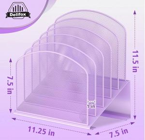 5-Section Desk <b>File</b> <b>Organizer</b> Metal Mesh Folder <b>Organizer</b> for Documents, Mail & Office Papers - Product Image 4