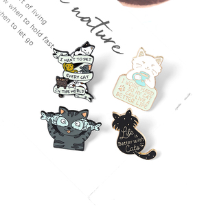 Broches de lapela com 11 estilos, broches para gatos com esmalte, broches personalizados de gato, malha de animais - Product Image 6