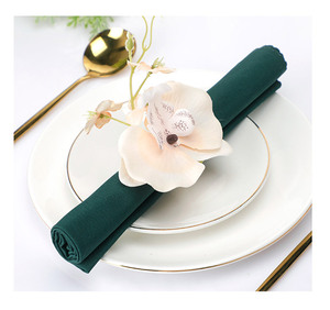 Portatovaglioli fiori di orchidea fatti a mano portatovaglioli fiori blu fai a mano anelli di fibbie per la cena di nozze decorazione della tavola - Product Image 6