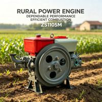 Moteur diesel monocylindre refroidi par eau ZS1105M, démarrage électrique, horizontal, pour tricycle agricole