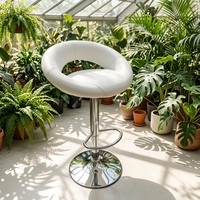 Chaise de bar pivotante réglable en cuir et fer, design élégant pour salon