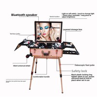 Tige en alliage d'aluminium directe d'usine avec lampe étui cosmétique Table coiffure tatouage étui à ongles roue universelle LED professionnel