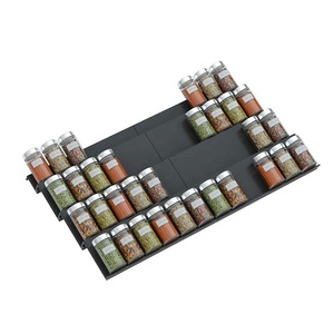 Đen Acrylic mở rộng gia vị giá khay cho nhà bếp ngăn kéo Rack hiển thị cho tổ chức của bạn gia vị - Product Image 2