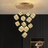 Moderne Luxe Villa Loft Appartement Lustre Escalier Lampe Longue Rotation Duplex Bâtiment Lumière Pendentif Lumières pour Nouveau Moderne