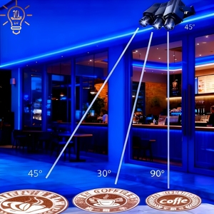 カスタムIP67アルミロゴプロジェクターライトLEDゴボ広告投影ランプ（レーザー付き）ビジネスサイン＆クリスマスデコレーション用 - Product Image 6