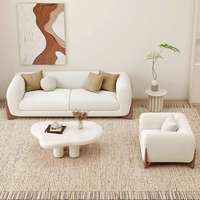 Große Möbelfabrik Produziert Modernes Luxuriöses Weißes Samt-Sofa mit Massivholzbeinen für Wohnzimmer und Zuhause