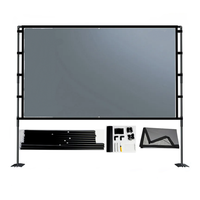 Écran de projection de 60 à 120 pouces avec support, plaque de fer pliable anti-lumière grise, double support, écran de projection pour théâtre en plein air