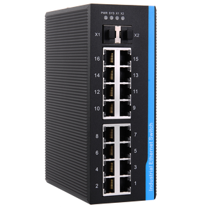 Switch Ethernet Industrial Gestionado Gigabit de 18 Puertos (16+2) 10/100/1000M, Compatible con InMax Manufacture, 12v 24v 48v - Product Image 1