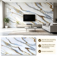 Panneau composite de décoration murale en marbre sans formaldéhyde 1220*2440mm, type feuille de marbre pour la décoration murale de la chambre et du salon