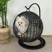 Lit pour chat en rotin suspendu surélevé, confortable, moderne, écologique, de haute qualité, en gros, Petdom