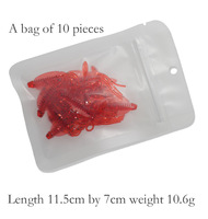 65mm 0.8g 10 pièces/sac calmar leurre souple poulpe leurre de pêche appâts de pêche artificiels longue queue eau de mer et eau douce