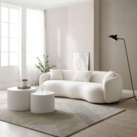 Ensemble de canapés modulaires minimalistes personnalisables Tissu confort en laine d'agneau avec matériaux éponge en bois Décoration de salon d'hôtel