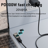 Adaptateur secteur USB Type C vers DC 100W PD 20V 5A avec affichage numérique LED, chargeur d'ordinateur portable en alliage de zinc, convertisseur