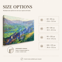 Peinture à l'huile abstraite Village Smoke sur toile, Train à vapeur, Vallée forestière, Impressionniste, Taille personnalisée, Vente en gros directe usine