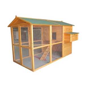 Wooden Pet House Chicken Coop Rabbit Hutch House Poultry Run Nest Box for Garden Backyard