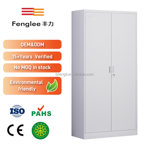 Armoire à outils en métal au design moderne avec porte battante verrouillable, étagères réglables en acier pour le bureau, l'école, la cuisine, la salle de sport, le rangement - Product Image 4