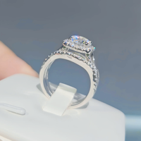 Bague de Noël MuShan en argent sterling 925 plaqué or 18 carats avec moissanite ronde pour femme, bijoux de luxe, brevet MST, bagues raffinées