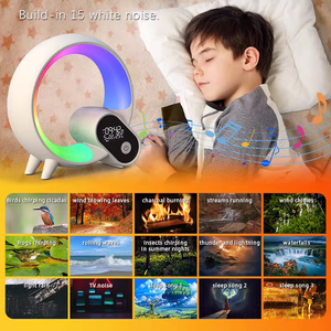 Nuevo modelo App Control Despertador Altavoz inalámbrico Lámpara de escritorio LED Luz nocturna con ruido blanco - Product Image 5