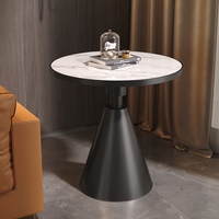 Table basse moderne de luxe en acier inoxydable pour salon, avec plateau en marbre, pour canapé, coin, chevet, balcon, petit appartement, hôtel