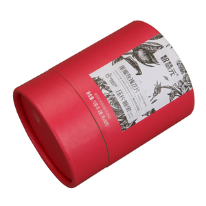 Cajas de cilindro personalizadas para dulces, tubo de papel redondo rojo con bordes gruesos, de buena calidad - Product Image 2