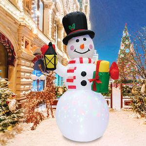 نموذج رجل الثلج القابل للنفخ بطول 4 أقدام مع إضاءة RGB ملونة لعيد الميلاد يرتدي قبعة - Product Image 2