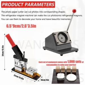 Nhà Máy Bán buôn của nhãn hiệu DIY vuông ảnh tủ lạnh nam châm nút Huy hiệu máy làm - Product Image 6