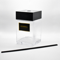 Bouteilles en verre de diffuseur de roseaux clairs de luxe de 5L 5000ml avec le chapeau en bois